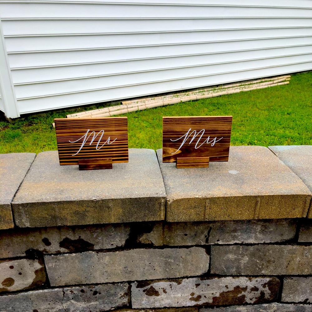 Mr. and Mrs. Table Signs